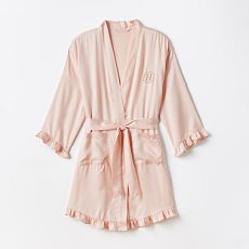 Ruffle Sateen Robe