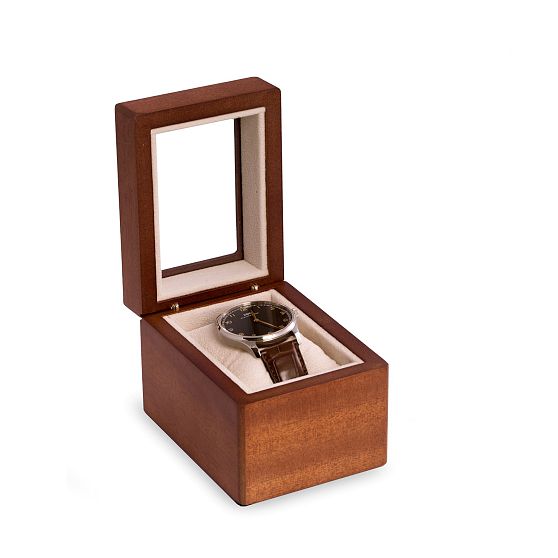 Wooden Watch Box with Quartz Clock