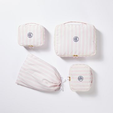 4 Piece Packing Cube Set, Pink Ticking Stripe