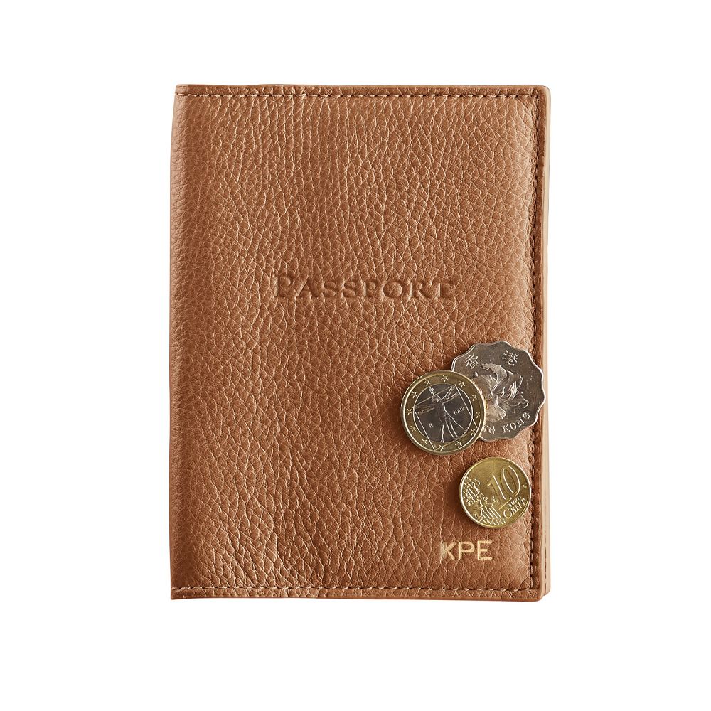 Leather Passport Case, Camel