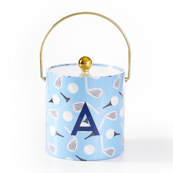 Patterned Ice Bucket, Golf, Blue