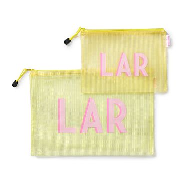 Poolside Clear Pouch Set, Yellow