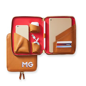 Essential Tech Folio, Camel-Red, Small, Printed