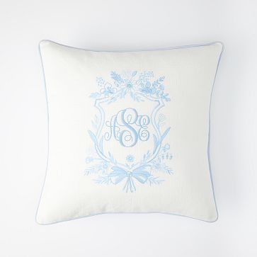 Bespoke Embroidered Crest Pillow Cover
