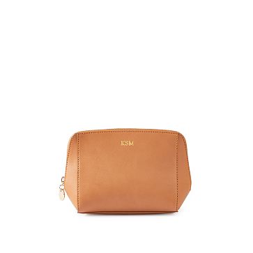 Fillmore Vegan Leather Pouch, Chestnut, Foil Debossed