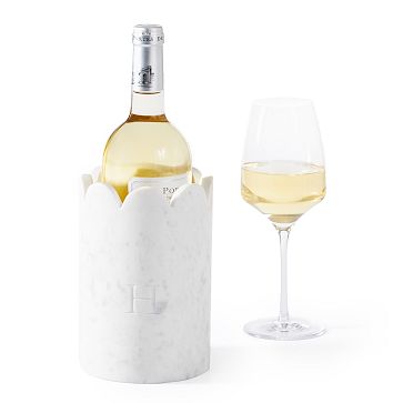 Scalloped Marble Wine Chiller, White