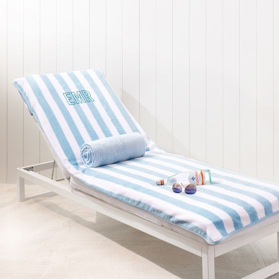Cabana Stripe Lounge Chair Towel Cover