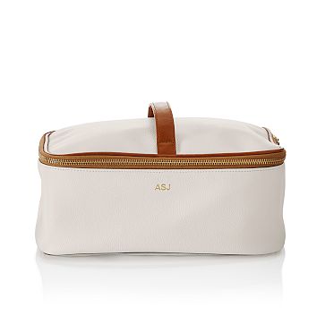Concourse Vegan Leather 2-in-1 Cosmetics Case, White