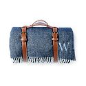 Waterproof Picnic Blanket, Navy Herringbone