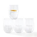 Acrylic Stemless Wine Glasses, Set of 4, Clear, Personalized
