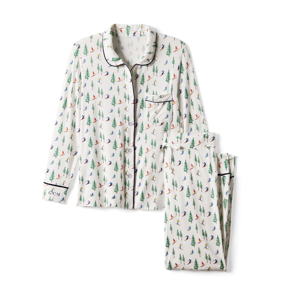 Printed Pajama Set, Ski Resort, Small