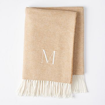 Italian Woven Throw Blanket, Sand