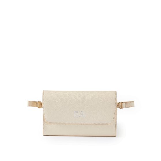 Classic Convertible Leather Belt Bag, Ivory
