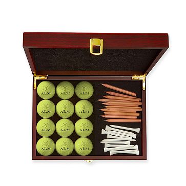 Personalized Golf Ball Gift Set, Neon Yellow