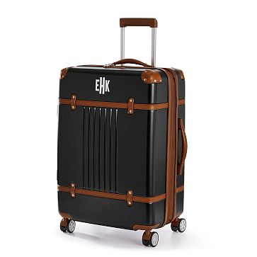 Terminal 1 Checked Expandable Luggage, Black
