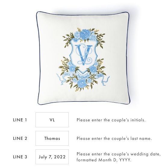 Bespoke Embroidered Crest Pillow Cover