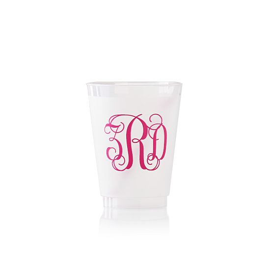 Shatterproof Party Cups, Set of 25, Small, 12 oz, Monogrammed