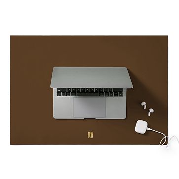 Italian Leather Desk Blotter, Dark Brown