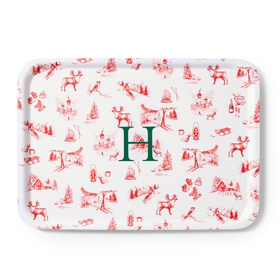 Printed Birchwood Tray, Winter Scenic, Single
