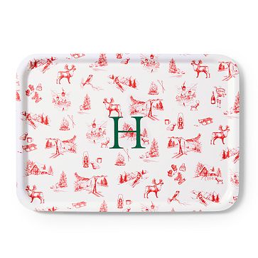 Printed Birchwood Tray, Winter Scenic, Single