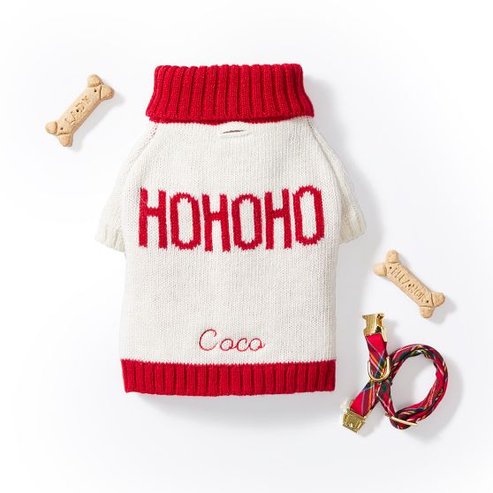 Ho Ho Ho Holiday Knit Dog Sweater