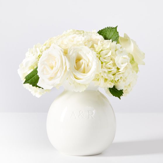 Ceramic Ruffle Vase Large- With Personalization