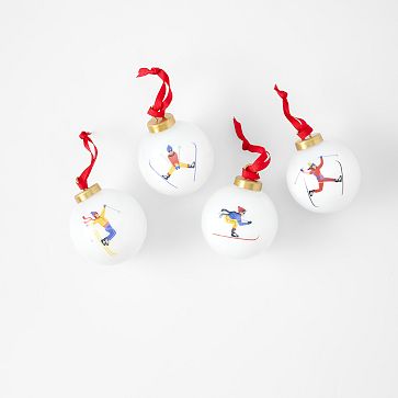 Jumping Skier Ornament Set