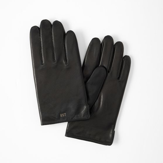 Men's Leather Gloves, Black, Small-Medium