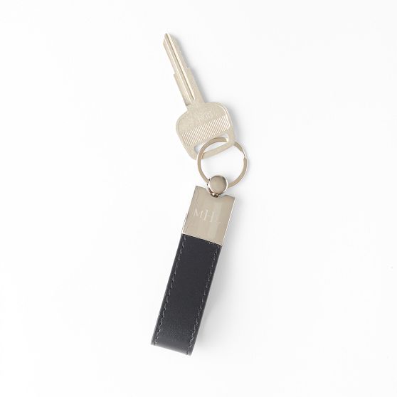 Leather and Silver Keychain