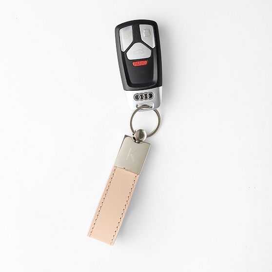 Leather and Silver Keychain