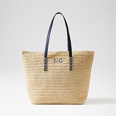 Stinson Straw Zip-Top Tote