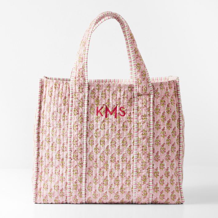 Block Print Quilted Oversized Tote - Stylish & Spacious