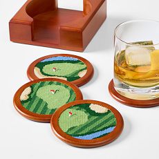 Smathers & Branson Needlepoint Coasters, Set of 4