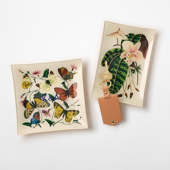 Butterfly Glass Catchall, Set of 2