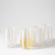 Striped Acrylic Stemless Wine Glasses