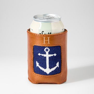 Smathers & Branson Needlepoint Can Cooler, Anchor