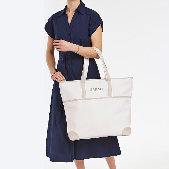 Coated Canvas Travel Tote