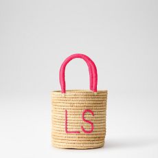 Hand Embroidered Raffia Handbag