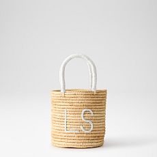 Hand Embroidered Raffia Handbag