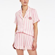 Ruffle Sateen Short Pajamas