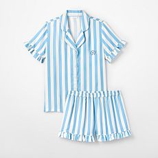 Ruffle Sateen Short Pajamas