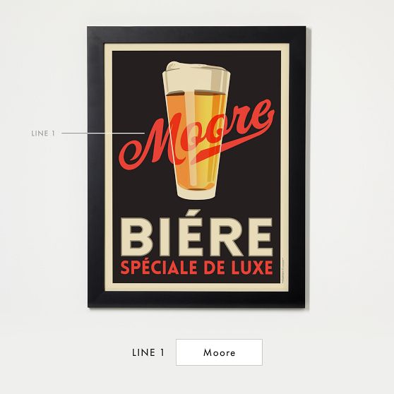 Pint Glass Personalized Wall Art, 18x24, Red