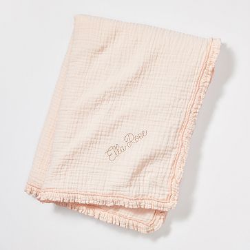 Lightweight Cotton Ruffle Baby Blanket