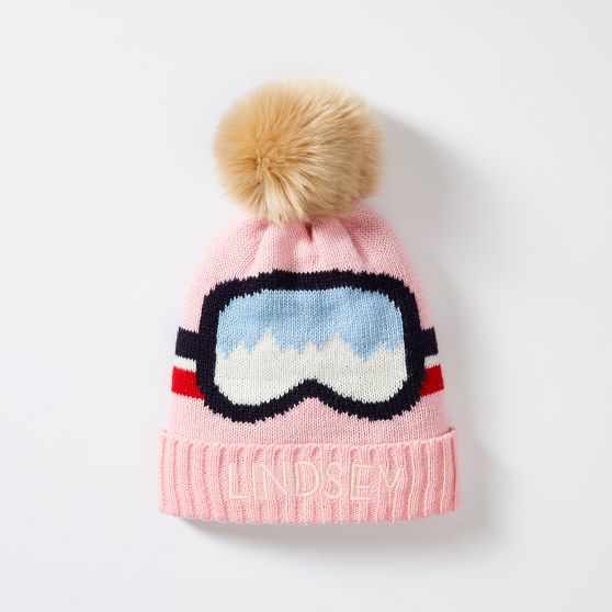 Kids Ski Goggle Pom Pom Hat