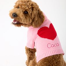 Heart Knit Dog Sweater