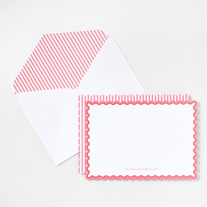 Set De Cartes De Notes Liberty à Motif Festonné - Papier Haut De Gamme - Pour Correspondence Ou Cadeaux