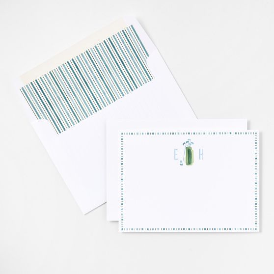 Personalized Sports Stationery Note Cards, Set of 24