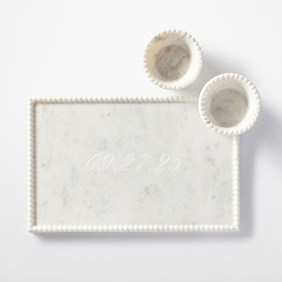 Beaded Marble Appetizer Serving Platter