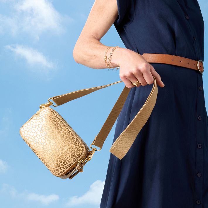 Sophie Double Zip Leather Crossbody Bag | Mark and Graham