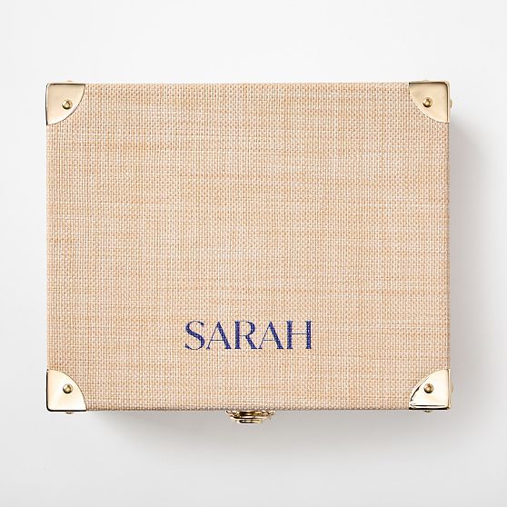 Montauk Raffia Trunk Jewelry Box